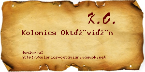 Kolonics Oktávián névjegykártya